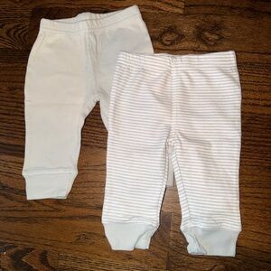 Hudson Baby Grey and Grey White Striped Pants Set